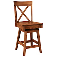 Customizable 24" Solid Wood Swivel Counter Stool