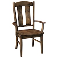 Customizable Solid Wood Dining Arm Chair