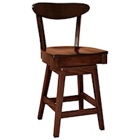 Customizable 24" Solid Wood Swivel Counter Stool