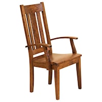 Customizable Solid Wood Dining Arm Chair