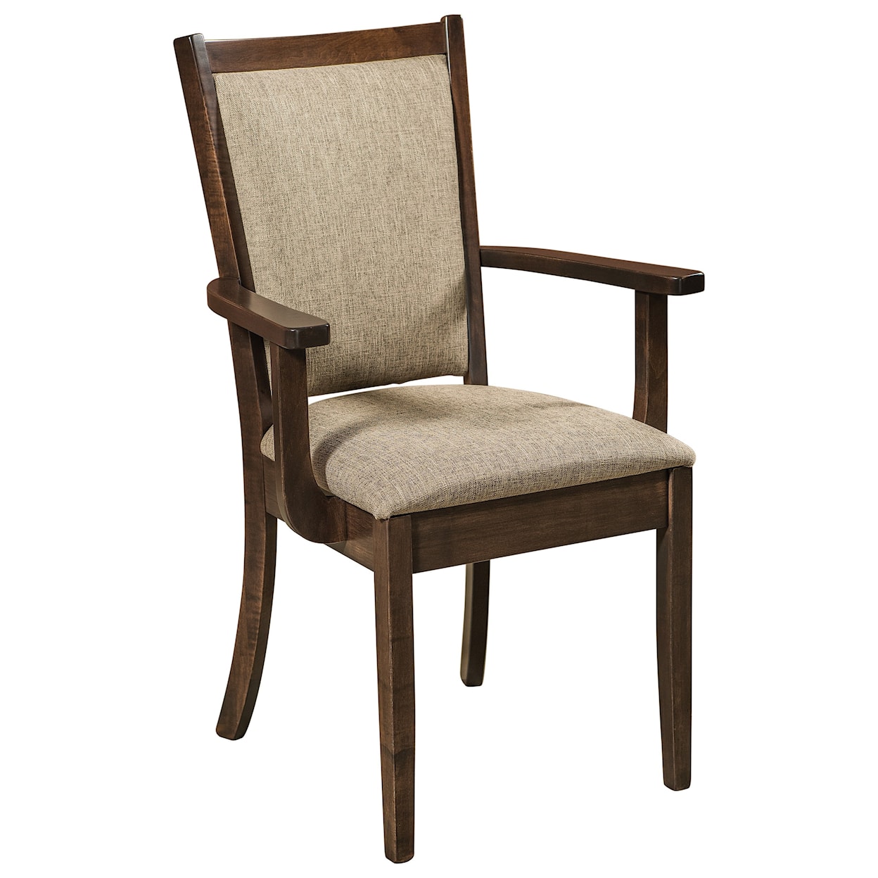 F&N Woodworking Kalispel Customizable Solid Wood Dining Arm Chair