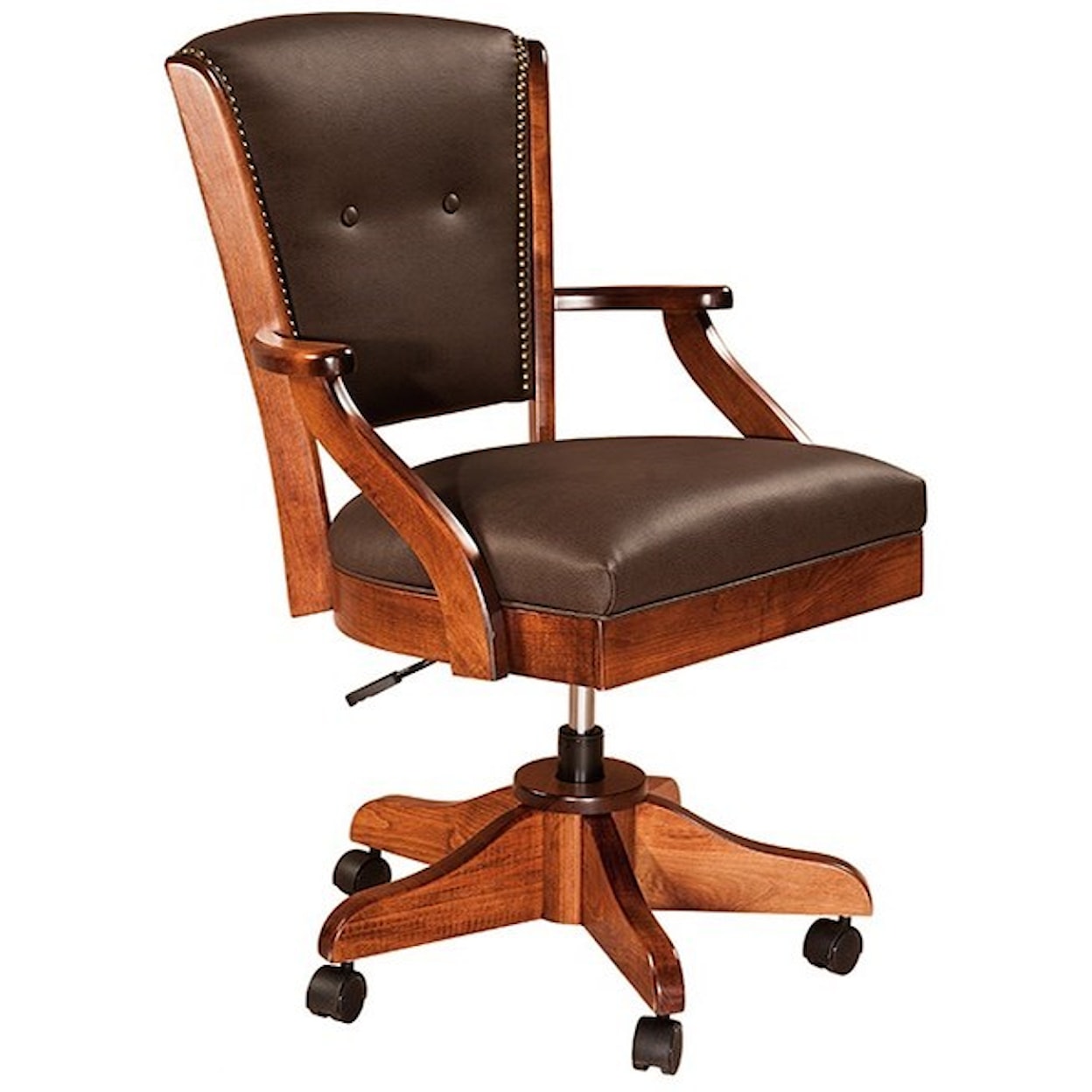 F&N Woodworking Lansfield Customizable Solid Wood Short Arm Desk Chair