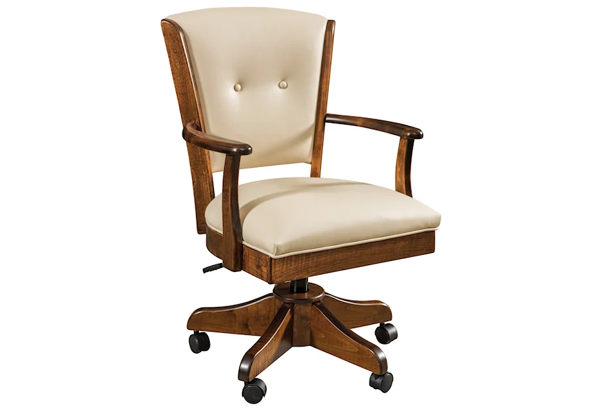 Lansfield Customizable Solid Wood Short Arm Desk Chair by F&N Woodworking at Saugerties Furniture Mart