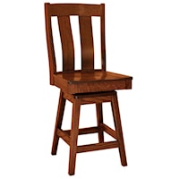 Customizable 24" Solid Wood Swivel Counter Stool