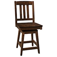 Customizable 24" Solid Wood Swivel Counter Stool