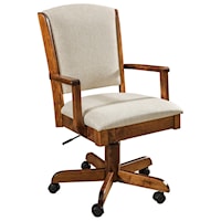 Customizable Solid Wood Swivel Desk Chair with Adjustable Seat Height