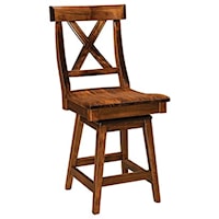 Customizable 24" Solid Wood Swivel Counter Stool