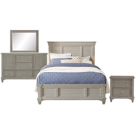 Queen Bed, Dresser, Mirror, Nightstand