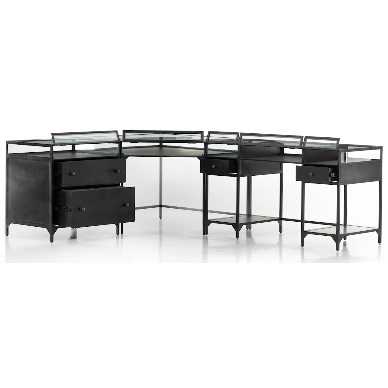 Four Hands Belmont VBEL CORNER DESK W/FILE CABINET