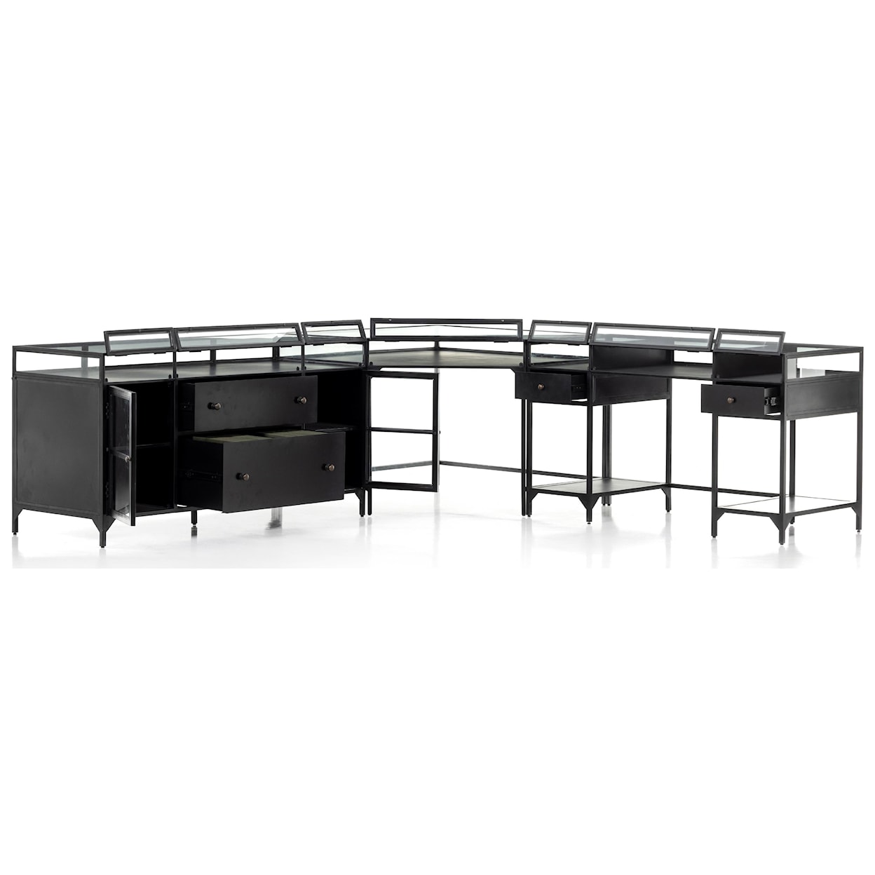 Four Hands Belmont VBEL CORNER DESK WITH FILE CREDENZA