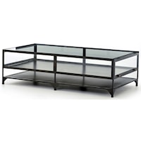 Shadow Box Coffee Table with Two Bottom Shelves