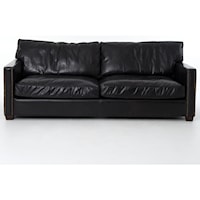 Larkin 88" Sofa with Old Saddle Black Leather