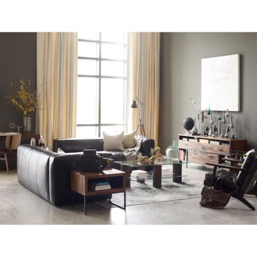 Nolita Sectional RAF and LAF in Old Saddle Black Upholstery