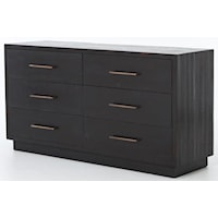 6 Drawer Dresser with Antiqued Bronze Hardware