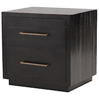 2 Drawer Nightstand in Burnished Black