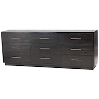 9 Drawer Dresser in Burnished Black