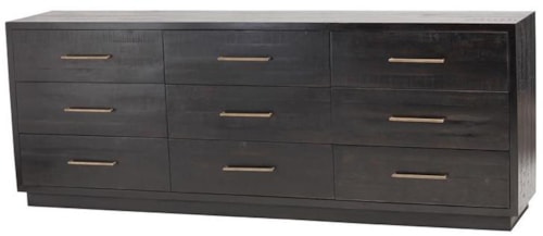 9 Drawer Dresser in Burnished Black