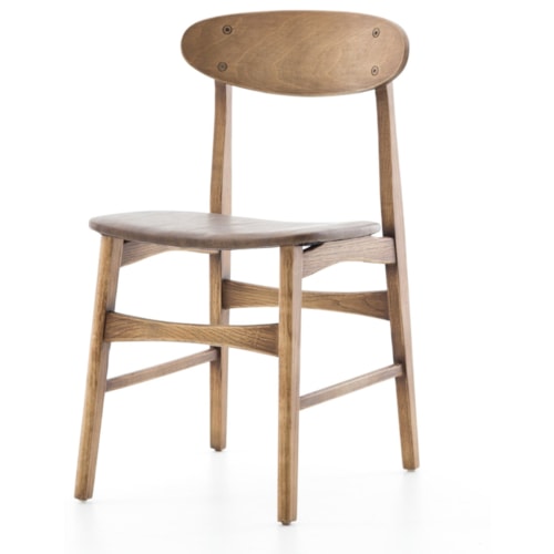 School House Chair with Faux Leather Seat