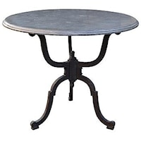 Round Iron Pedestal Bistro Table with Bluestone Top