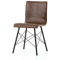 Diaw Dining Chair with Leather Upholstery