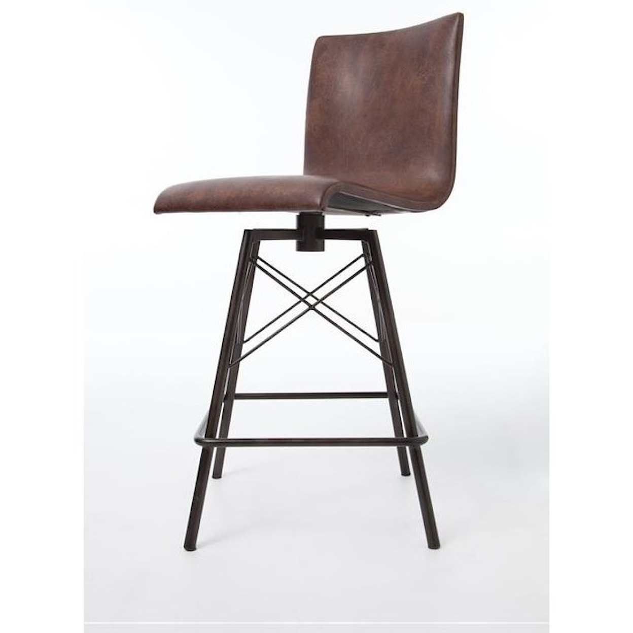 Four Hands Laguna Diaw Barstool with Havana Leather Finish