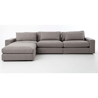 Bloor Sofa with Ottoman in Chess Pewter Fabric