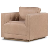Kiera Leather Swivel Chair - Palermo Nude