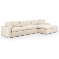 Plume 2 PC Sectional Thames Cream