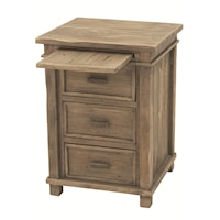 3-Drawer Bedside Cabinet with Pull-Out Tray
