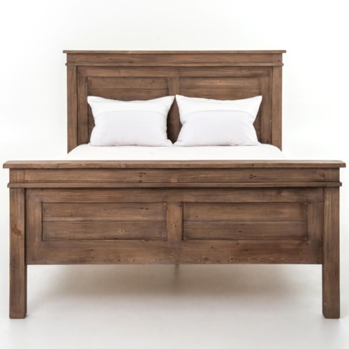 King Platform Bed with Crown Moulding & Panel Detail