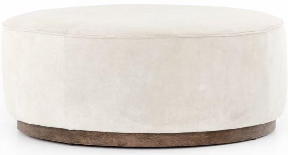 Round Suede Ottoman