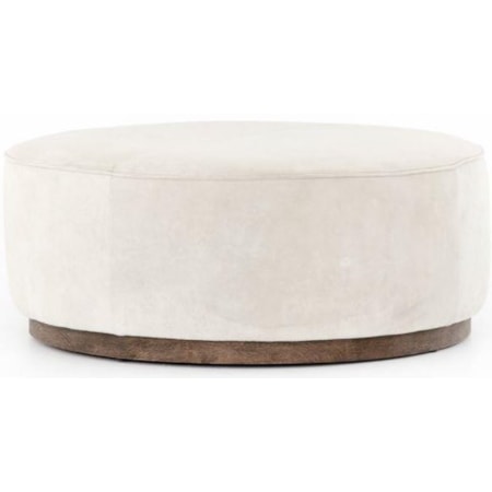 Round Suede Ottoman
