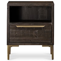 Reclaimed Pine Nightstand with Open Compartment