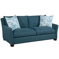 Casual Upholstered Sofa with Track Arms