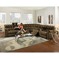 Casual Styled Reclining Sectional Sofa