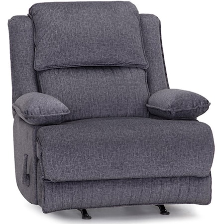 Casual Rocker Recliner with Dual Storage Arms
