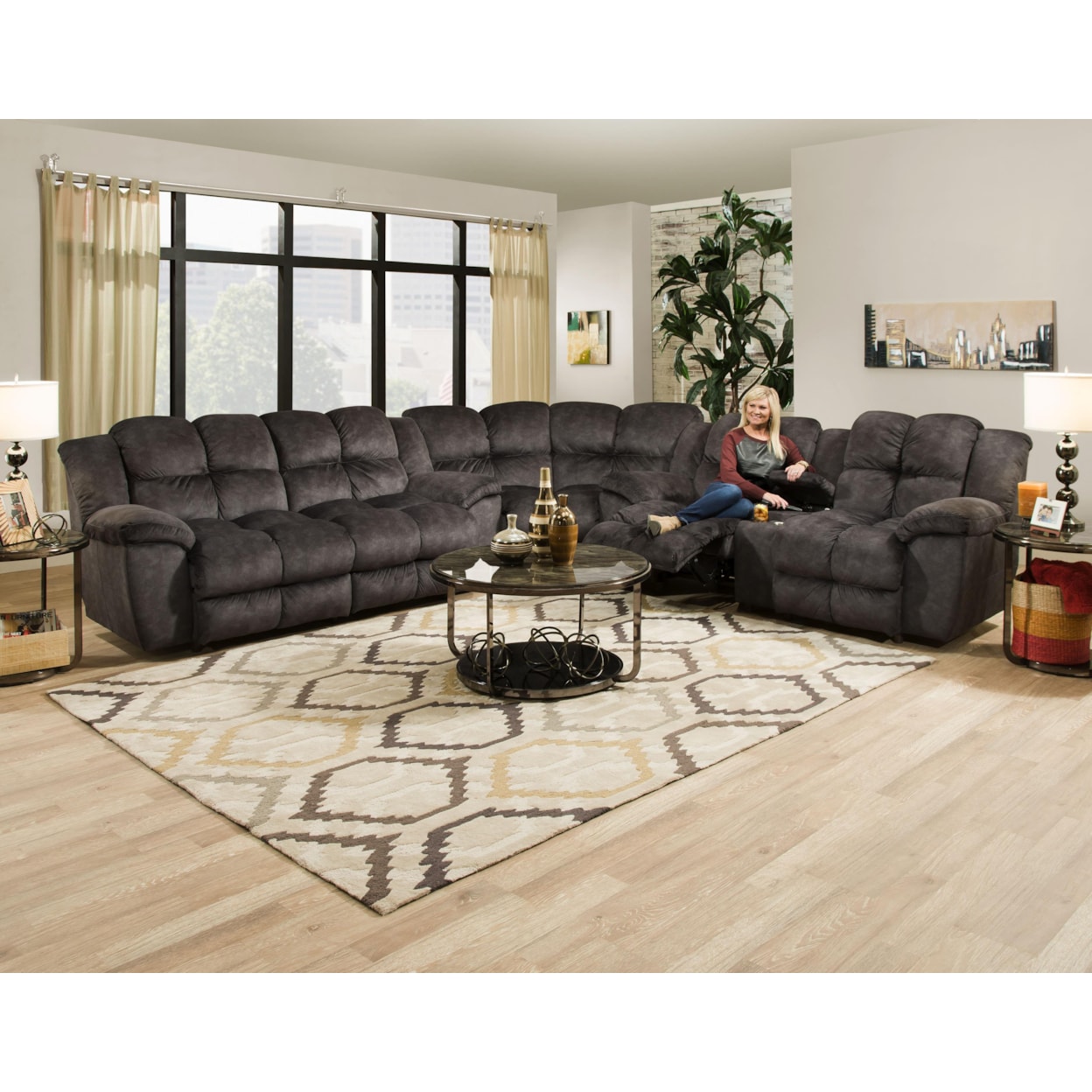 Franklin 461 Reclining Console Loveseat