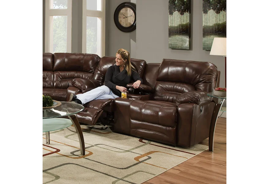 Legacy Reclining Console Loveseat by Franklin at Turk Furniture