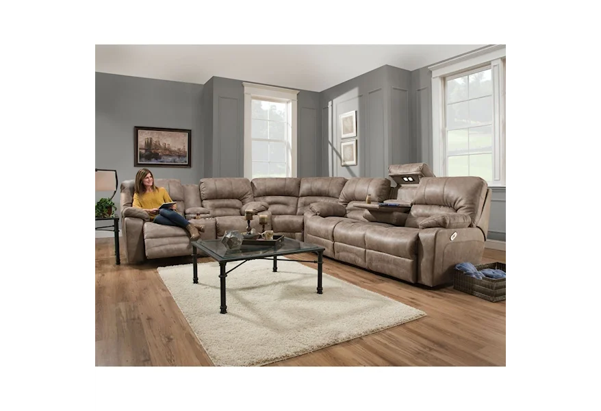 Legacy Reclining Sectional Sofa by Franklin at Virginia Furniture Market