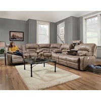 Reclining Sectional Sofa with Drop Table, Lights and Console