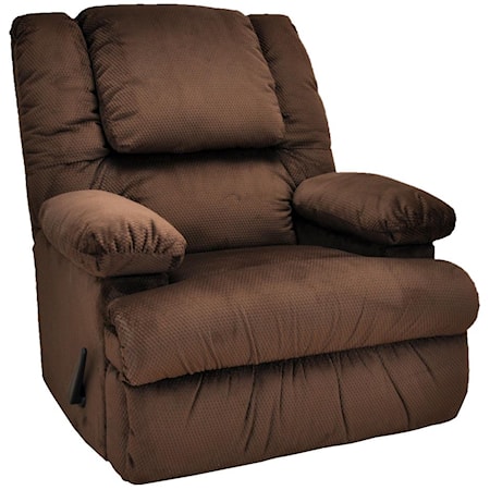 Casual Rocker Recliner with Two Storage Arms