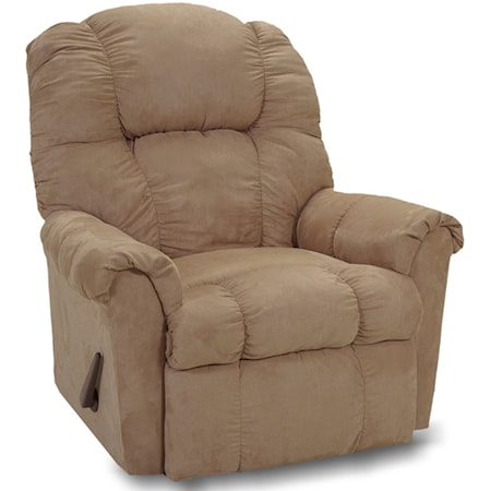 Casual Rocker Recliner with Pillow Arms