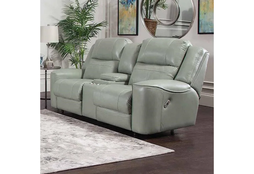 762 Dual Power Reclining Console Loveseat by Franklin at Virginia Furniture Market