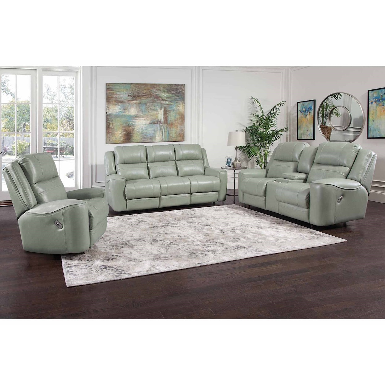 Franklin 762 Dual Power Reclining Console Loveseat