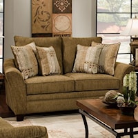Upholstered Loveseat with Flared Arms