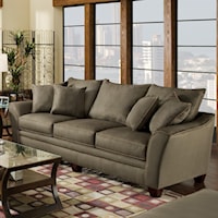 3-Seat Stationary Sofa with Flared Arms