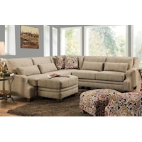 Contemporary L-Shaped Sectional with Low Track Arms