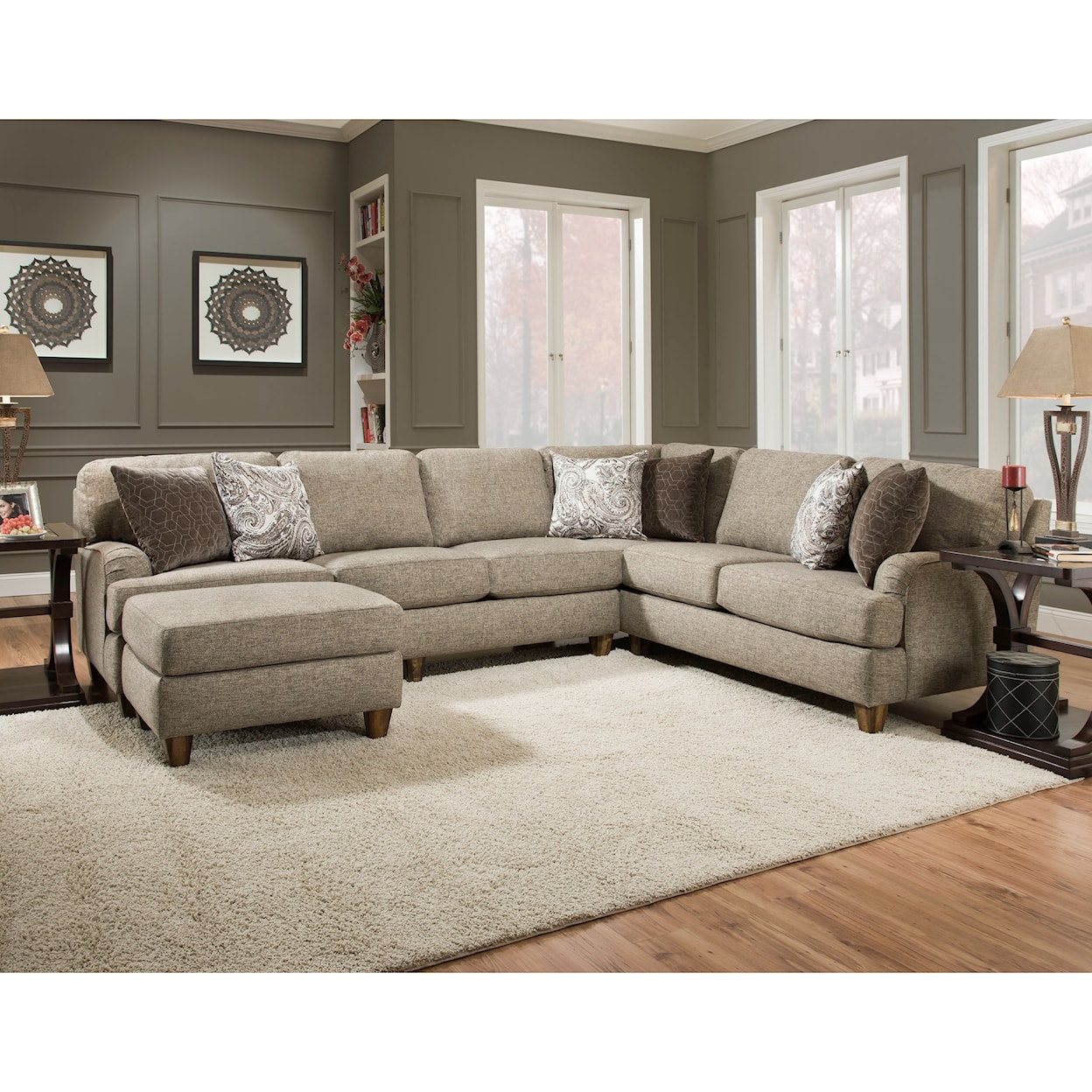 Franklin Brannon Sectional Sofa with 5 Seats