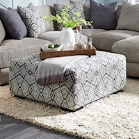 Square Ottoman with Button Tufts