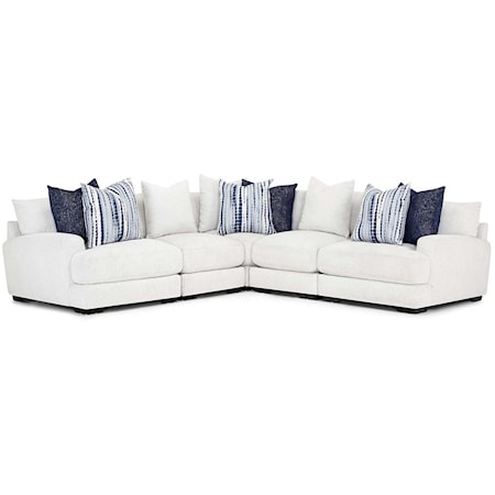 L-Shaped Sectional Sofa with Track Arms